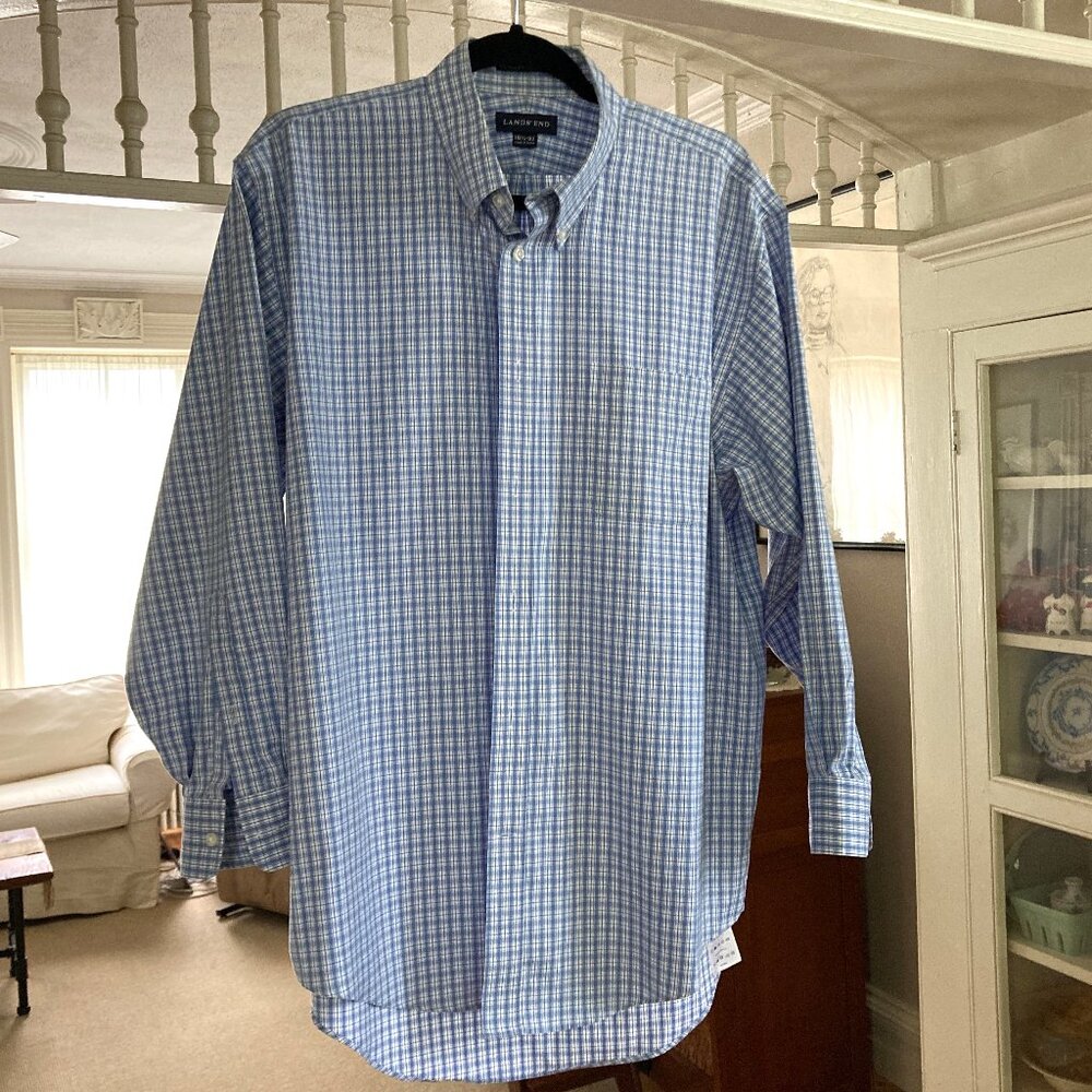 Lands’ End 100% Cotton Pinpoint Oxford Shirt, Men's